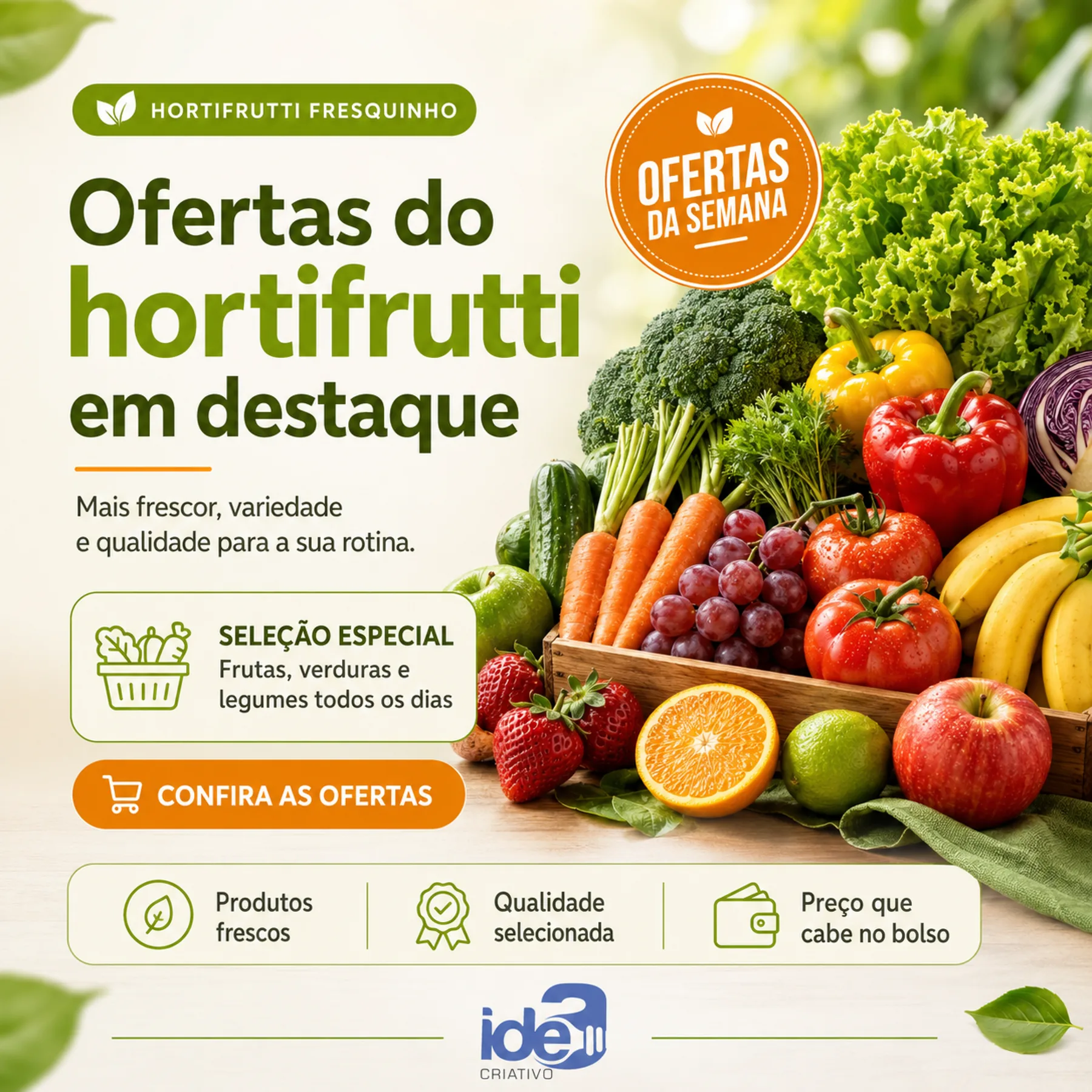 Arte promocional de supermercado — divulgação de oferta