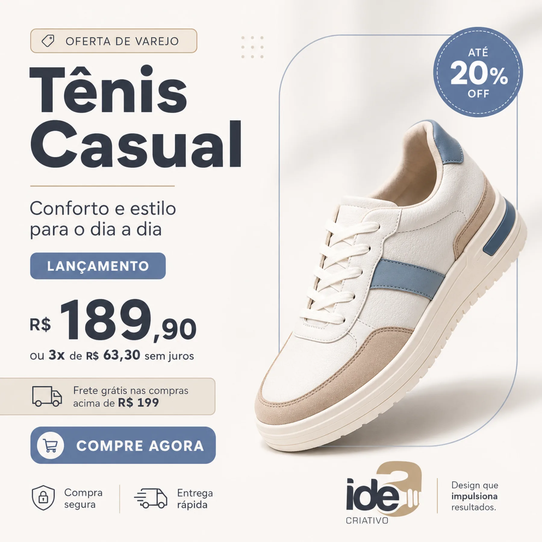 Arte promocional de varejo — divulgação de oferta